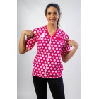 Big Bubbles Fuxia (fuxia - white dots, backside poodle)
