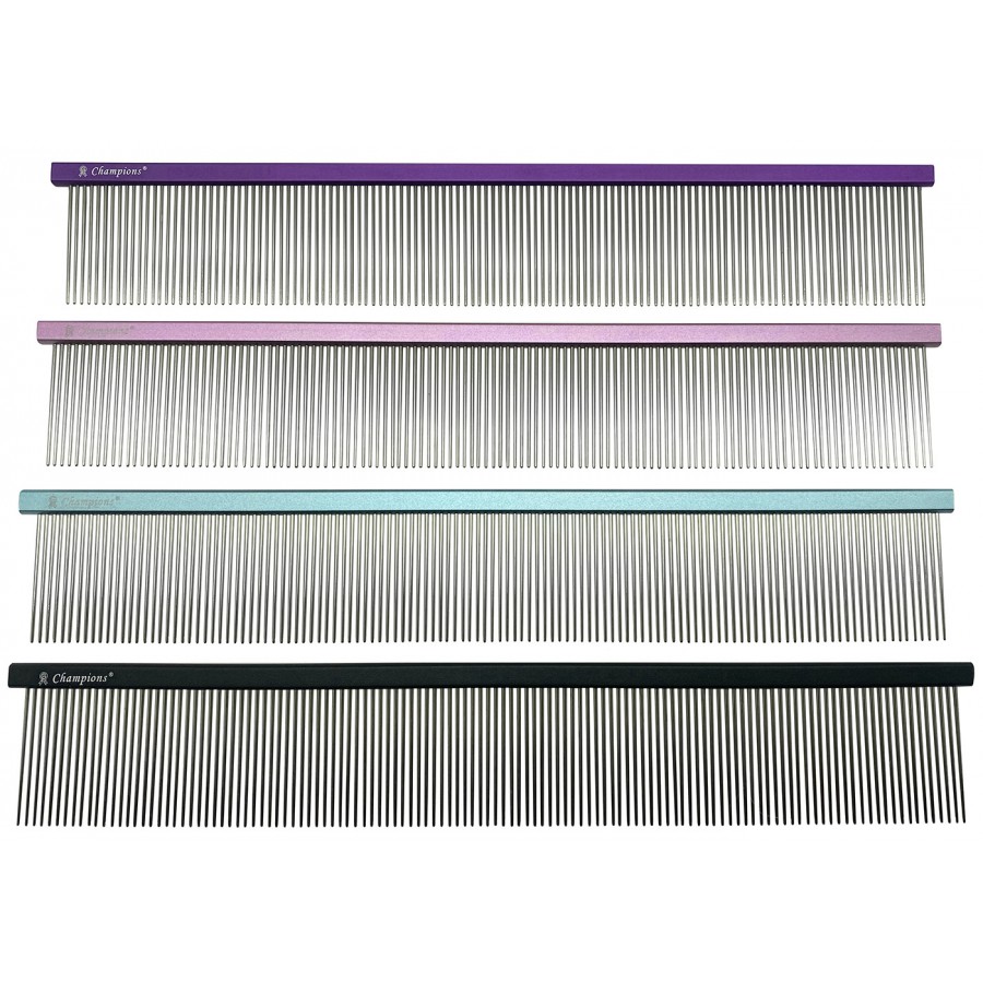 Prémium 'Super Light' alu fésű sűrű fogsűrűség, szögletes profil, hossz 22 cm, foghosszúság 3,1 cm