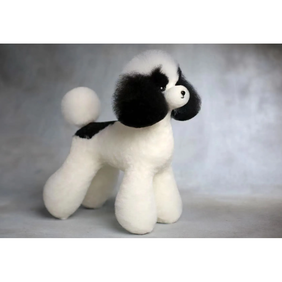 Teddy Whole Body Dog Wig - White & Black Spotted (csak szőr)