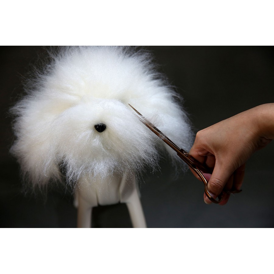 Teddy Model Dog Head Wig - White (Csak szőr)