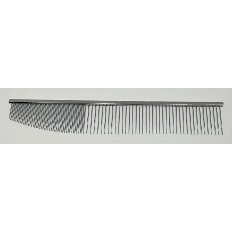 Fém, félhold fésű 80/20 fogsűrűség, ovális profil, hossz 22 cm (KH)