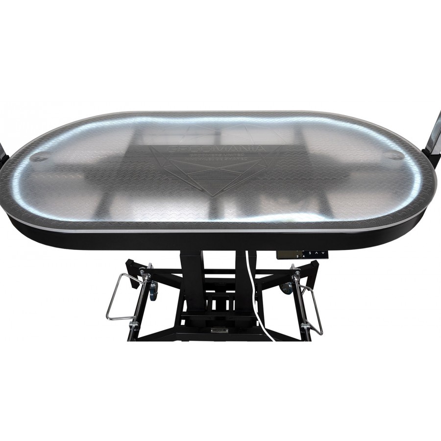 Groom-X Compact Oval Electric Tournament Table with Light Groomania Limited Edition | 119,5 x 61cm x H62-110cm